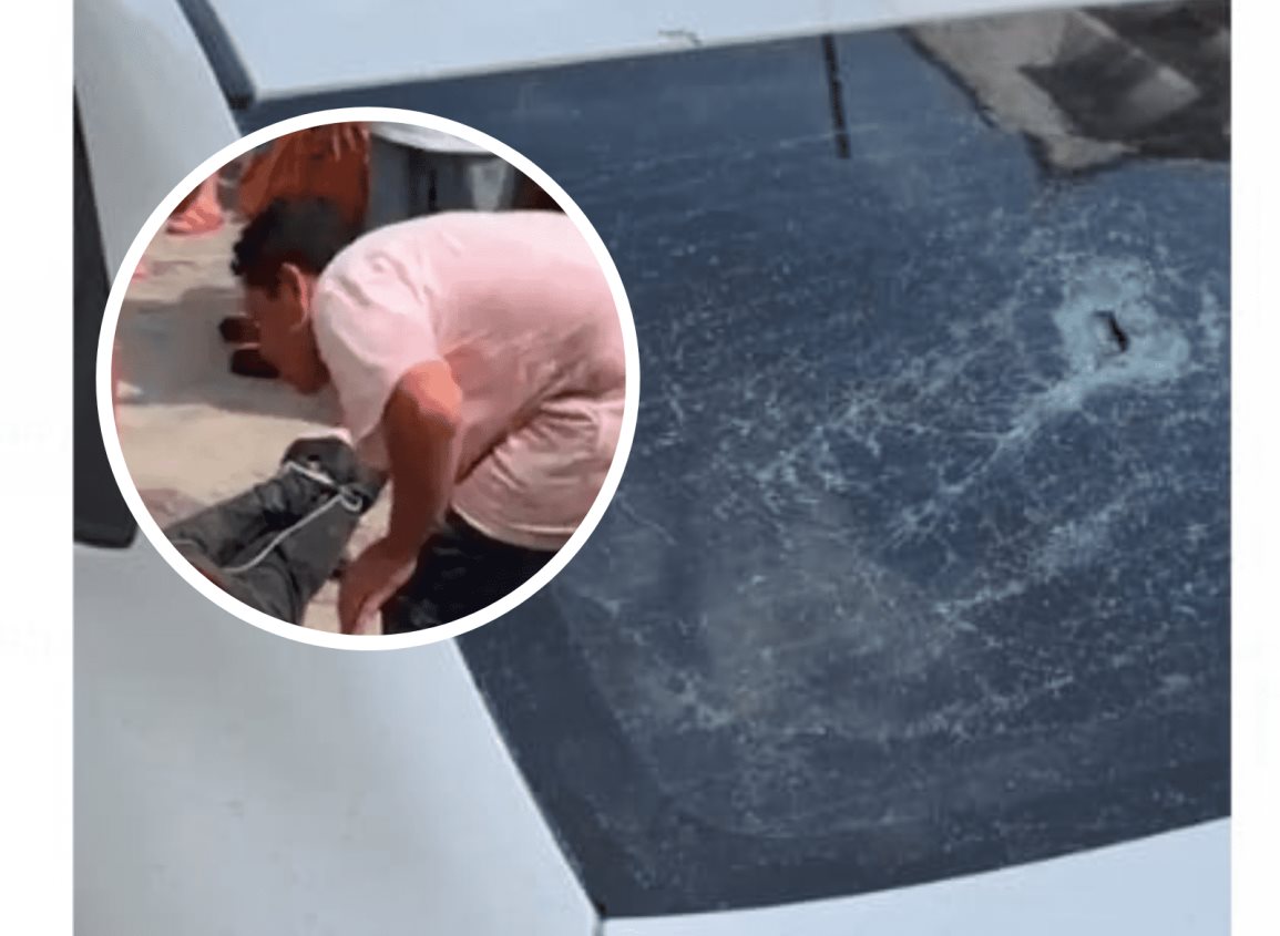 Detienen a vándalo por romper cristales de autos en playa de Veracruz