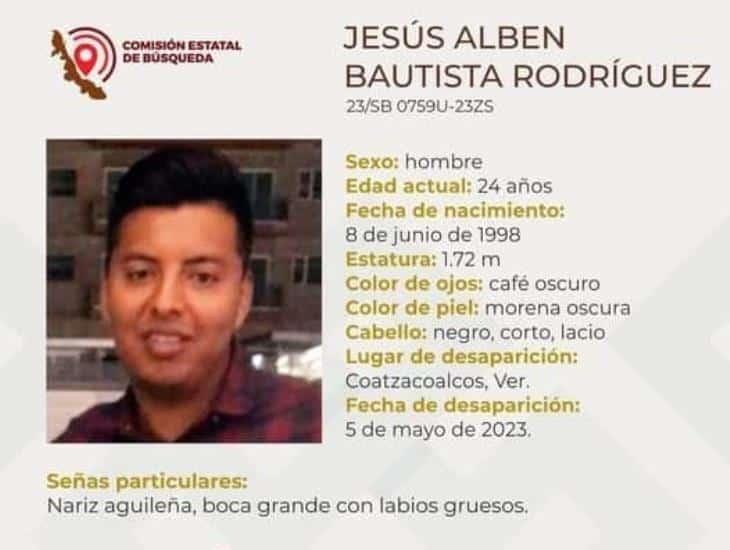 Buscan a  Jesús Alben Bautista Rodríguez en Coatzacoalcos