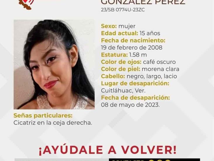 Reportan como desaparecida a mujer de 15 años en Cuitláhuac