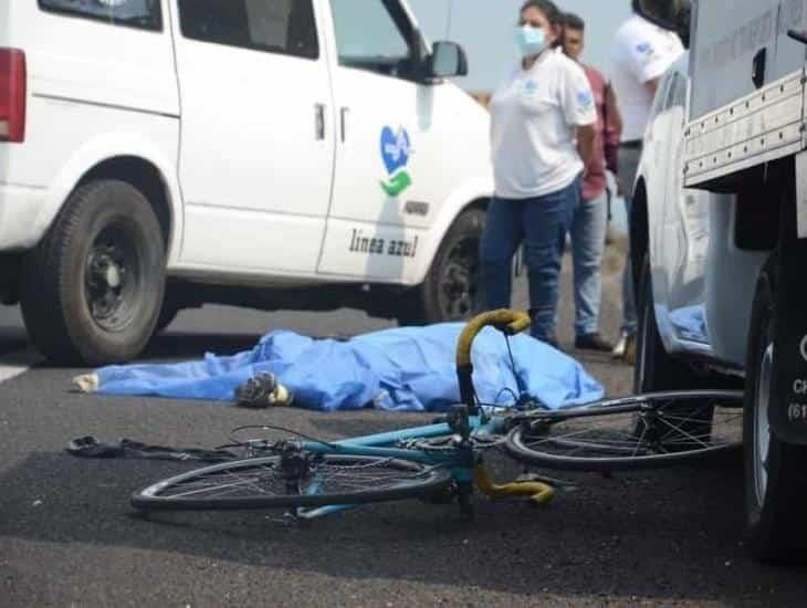 Su última rodada: ciclista fue arrollado por camión en autopista Veracruz-Cardel (+video)