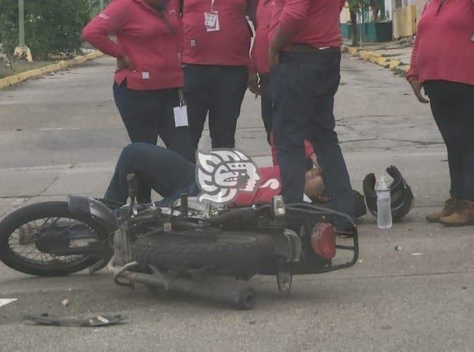 Motociclista lesionada tras choque en Cosoleacaque: El responsable se dio a la fuga