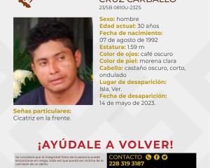 En Isla buscan a José Alberto Cruz Carballo, desapareció el 14 de mayo