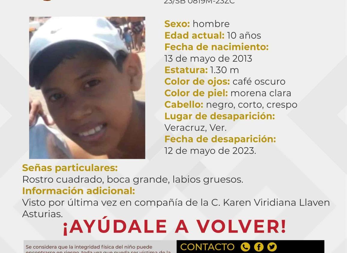 Buscan en Veracruz a Diego de 10 años; una semana desaparecido