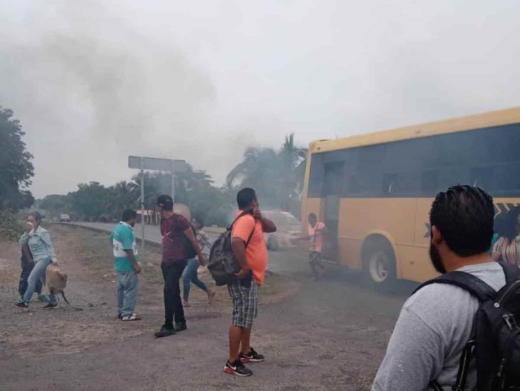 Conato de incendio en autobús de la ruta Tlalixcoyan; se dirigía a Veracruz