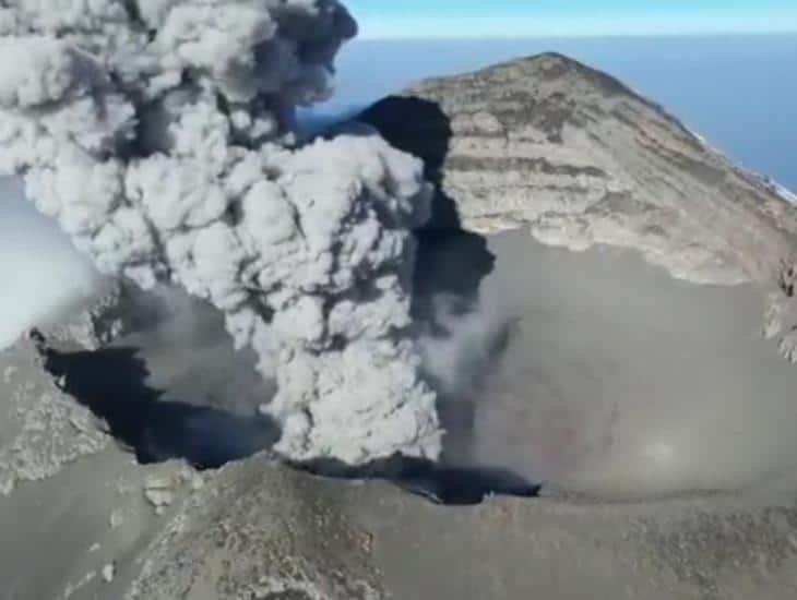 ¡Increíbles imágenes! Así un dron de la Marina ´vigila´ el cráter del Popocatépetl (+Video)