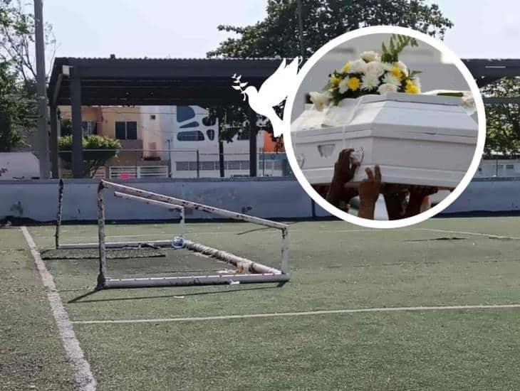 Triste adiós: Despiden a menor que murió tras caerle portería en Boca del Río