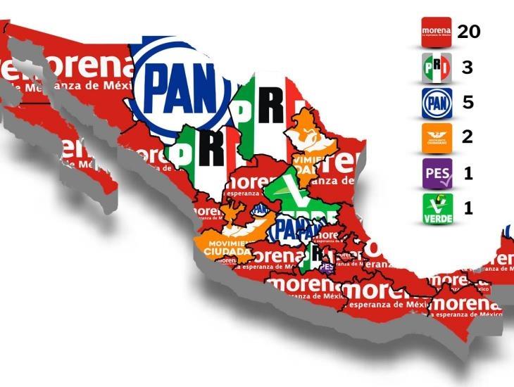 Elecciones 2023: Mapa político se pinta de guinda con Morena; PRI a punto de desaparecer