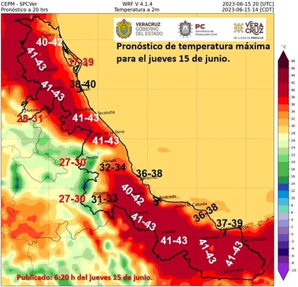Municipios de Veracruz que llegarán a los 43 grados; ¿cómo estará en Coatza?