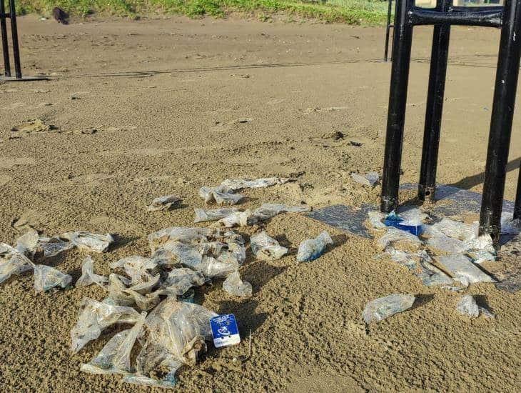 Más de 13 kilos de basura dejaron deportistas en playa de Coatzacoalcos
