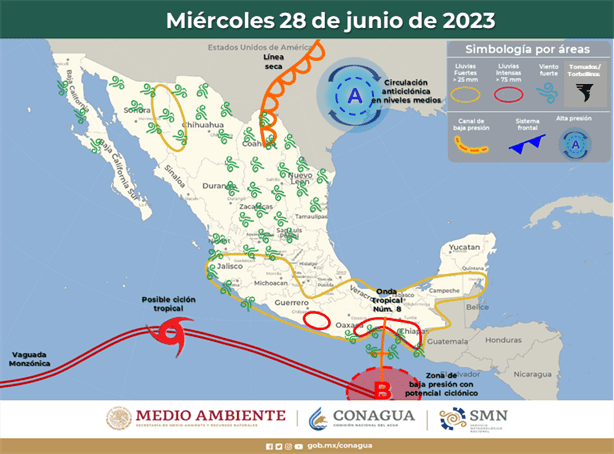 Onda Tropical 8: ¿Cuándo entra a México y qué estados serán afectados?