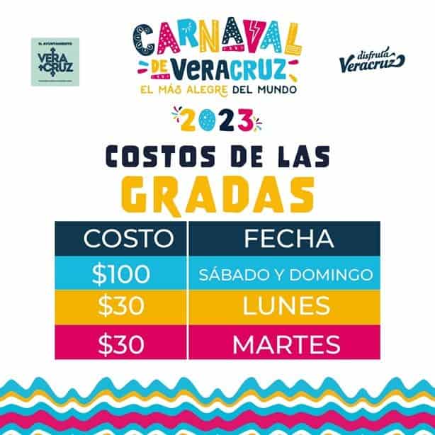 Esto costarán las gradas para el Carnaval de Veracruz 2023