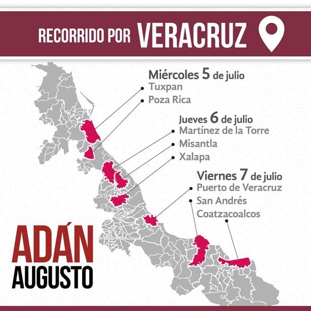 Encabezará Adán Augusto asamblea informativa el viernes 7 de julio en Coatzacoalcos