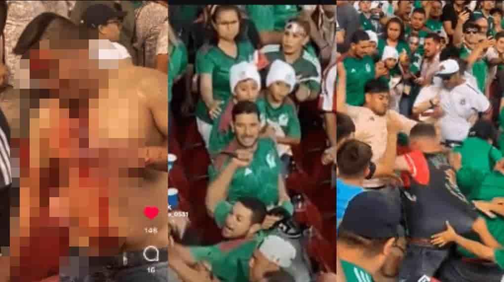 Disturbios entre mexicanos en gradas tras juego contra Qatar; un apuñalado l VIDEO