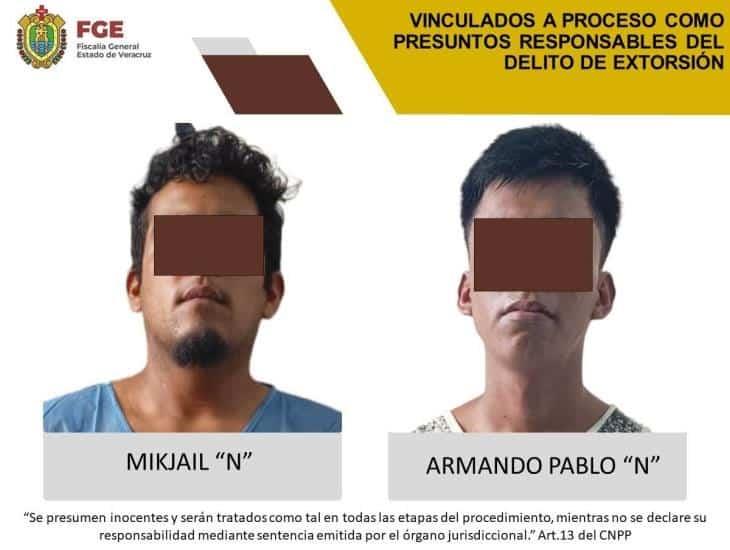 2 presuntos extorsionadores detenidos en Las Choapas, fueron vinculados a proceso