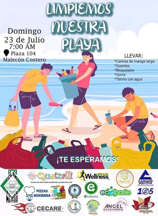 Invitan a sumarse a limpiar la playa de Coatzacoalcos 