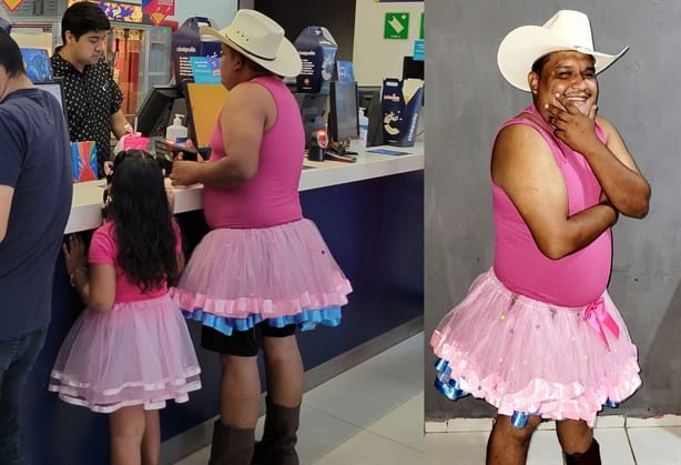 ¡papi Barbie Hombre Se Viraliza Al Llegar Vestido De Barbie Al Cine Junto A Su Hija