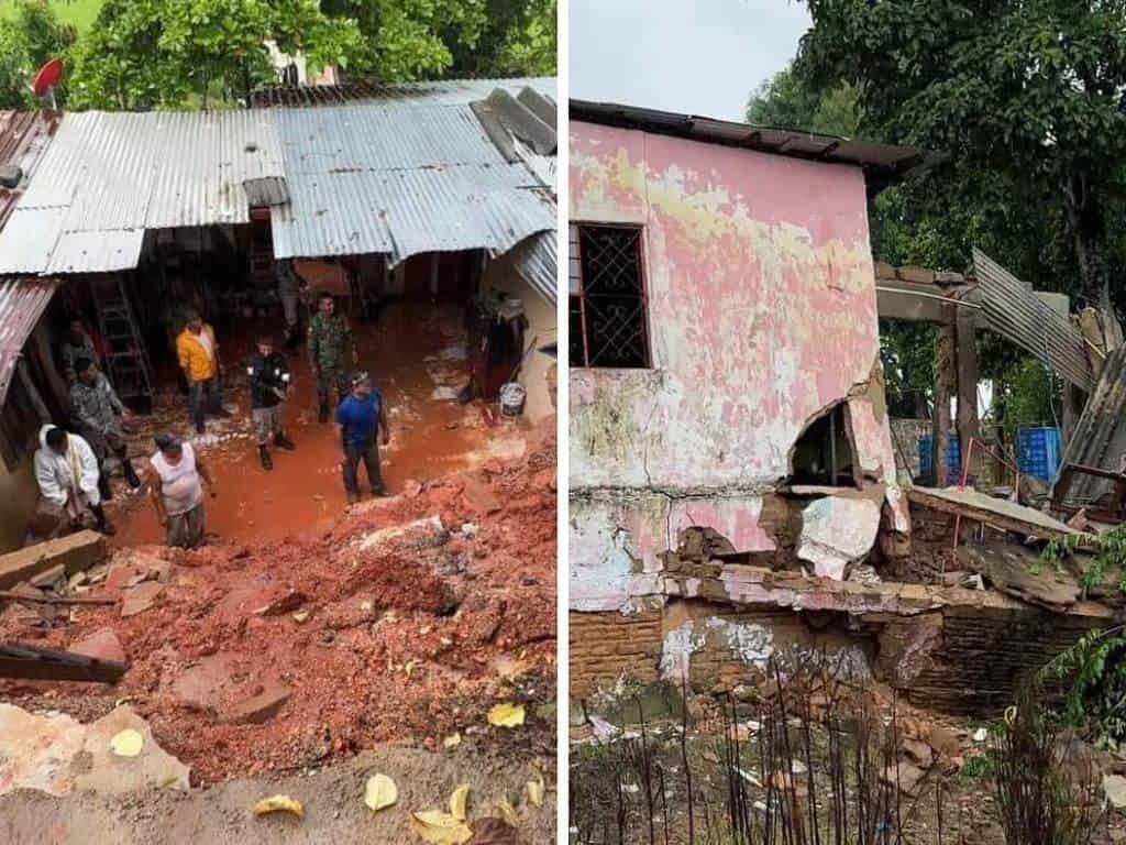 Onda tropical número 17 deja destrozos en hogares de Jáltipan; Comisión Municipal en alerta