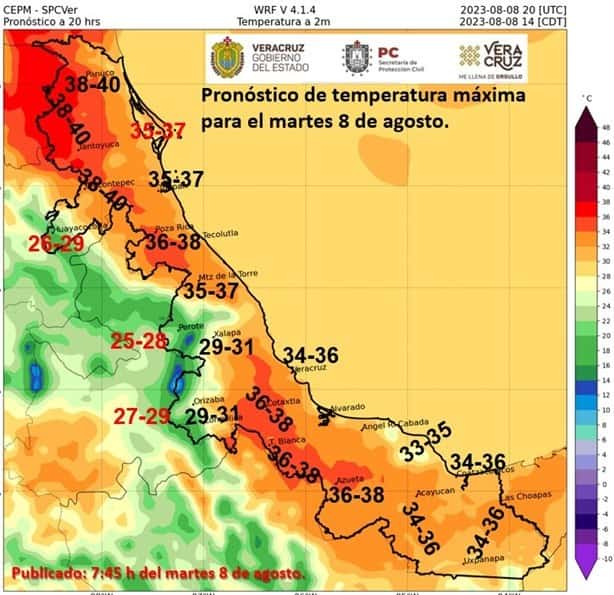 El clima hoy 8 de agosto en Coatzacoalcos y la región sur