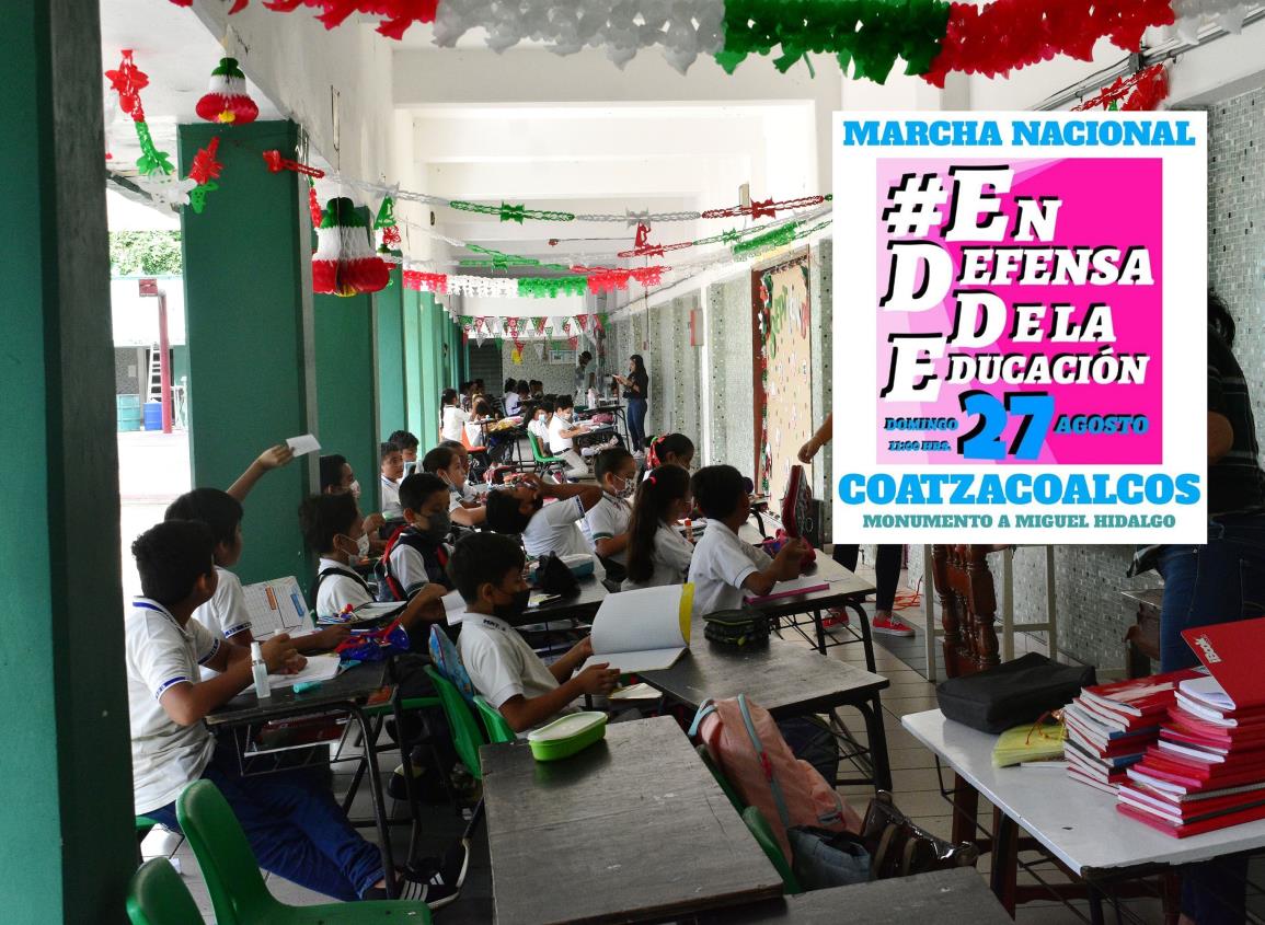 Anuncian marcha en defensa de la educación en Coatzacoalcos 