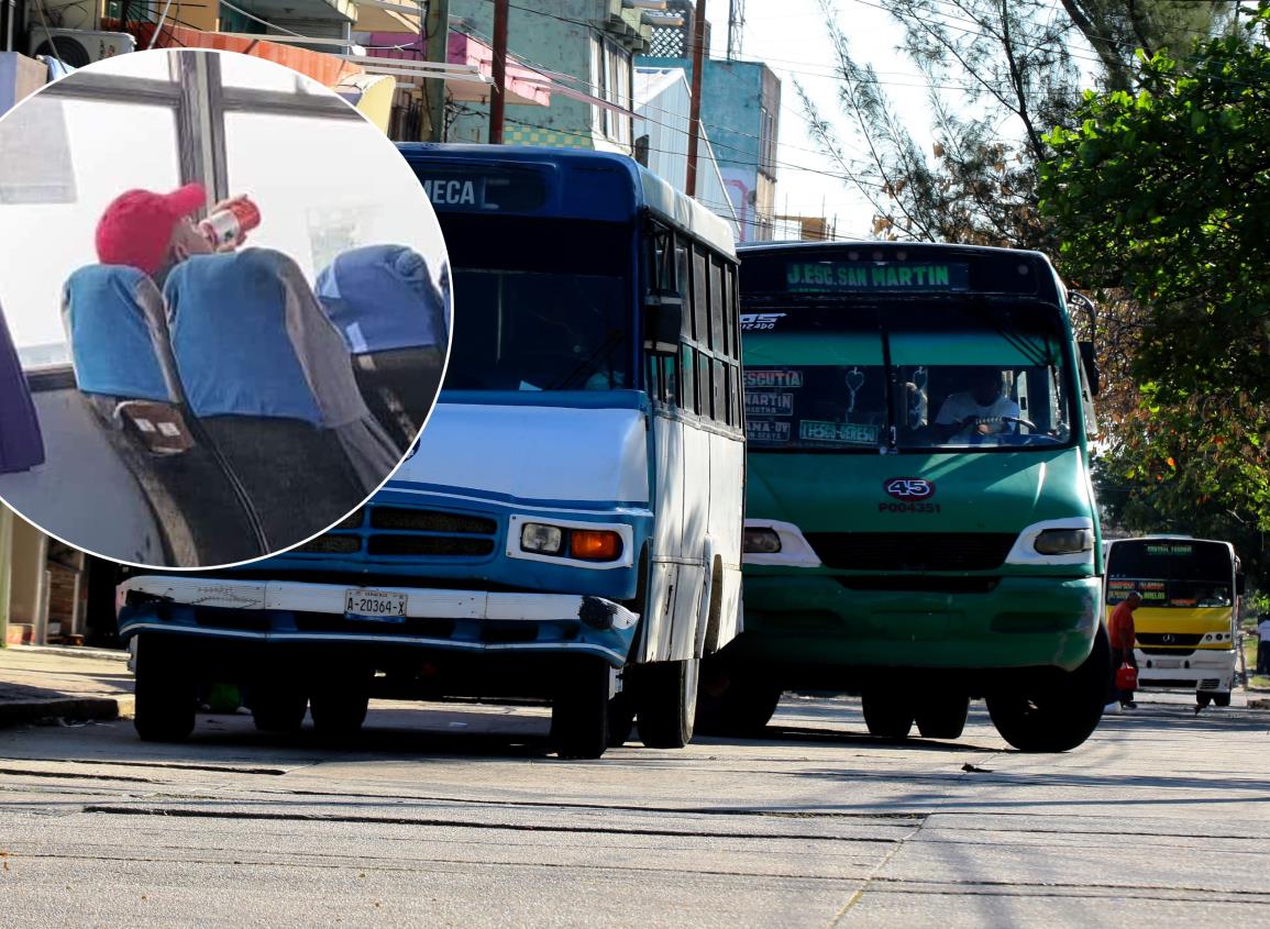 Reportan a pasajeros cheleando en transporte público de Coatzacoalcos ¿Se vale?