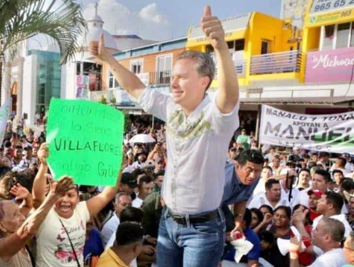 Gran susto se llevó el senador Manuel Velasco, del partido Verde en su gira por el Sur de Veracruz