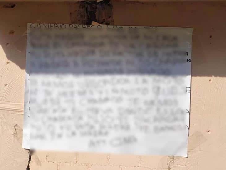 Dejan narcomensaje al director de la Policía Municipal de Oteapan; lo amenazan con sus hijos