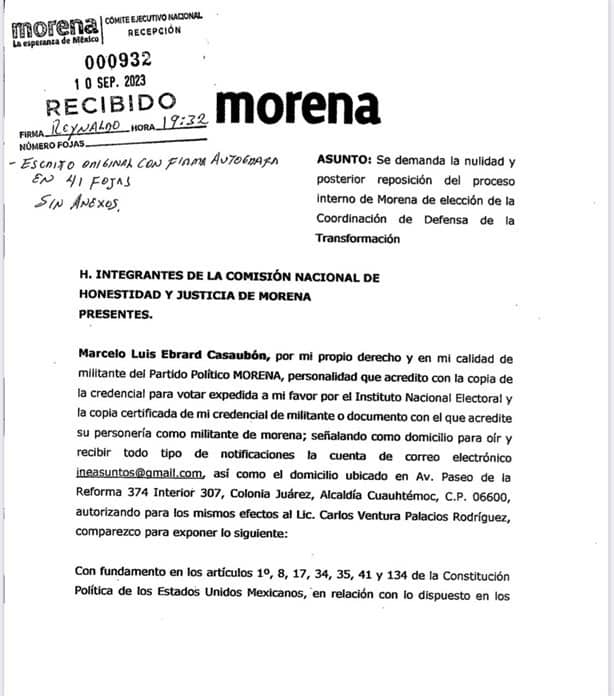 Ebrard se adelanta e impugna los resultados de las encuestas ante la CNHJ de Morena