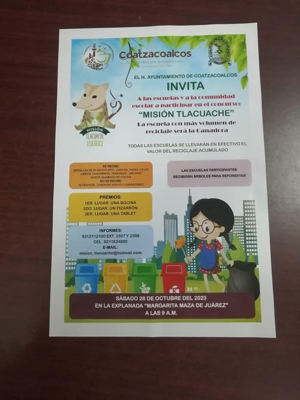 Invitan a las escuelas de Coatzacoalcos para participar en el concurso “Misión Tlacuache”