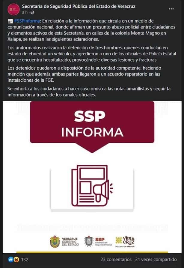 Exhiben en redes presunta detención arbitraria en Xalapa; esto dice SSP (+Video)