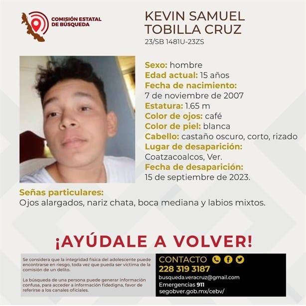 Menor de 15 años desaparece en Coatzacoalcos
