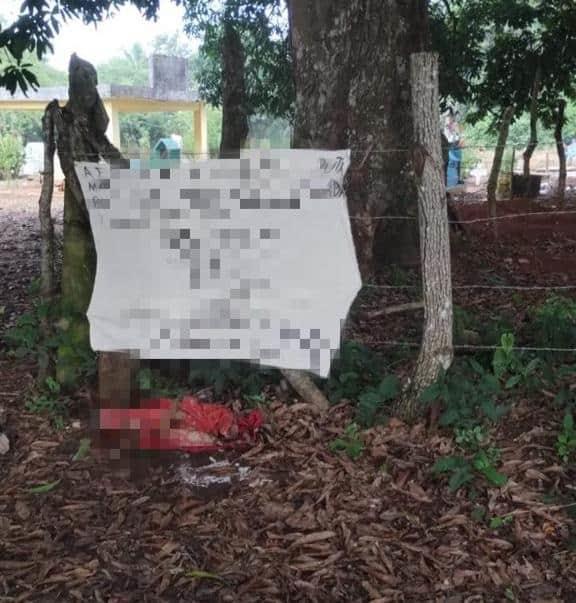 Abandonan “narcomantas” en zona rural de Acayucan