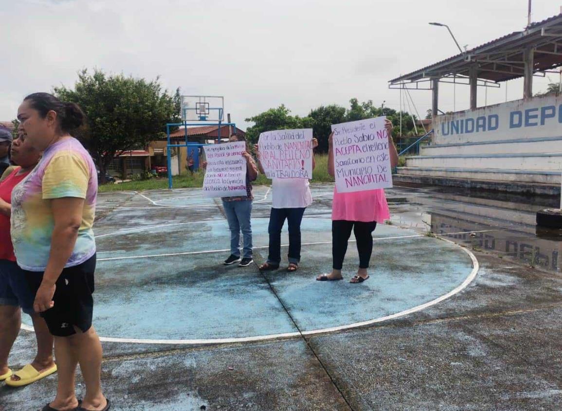 En Nanchital ciudadanos que están en contra del Relleno Sanitario, llaman a no generar agresiones