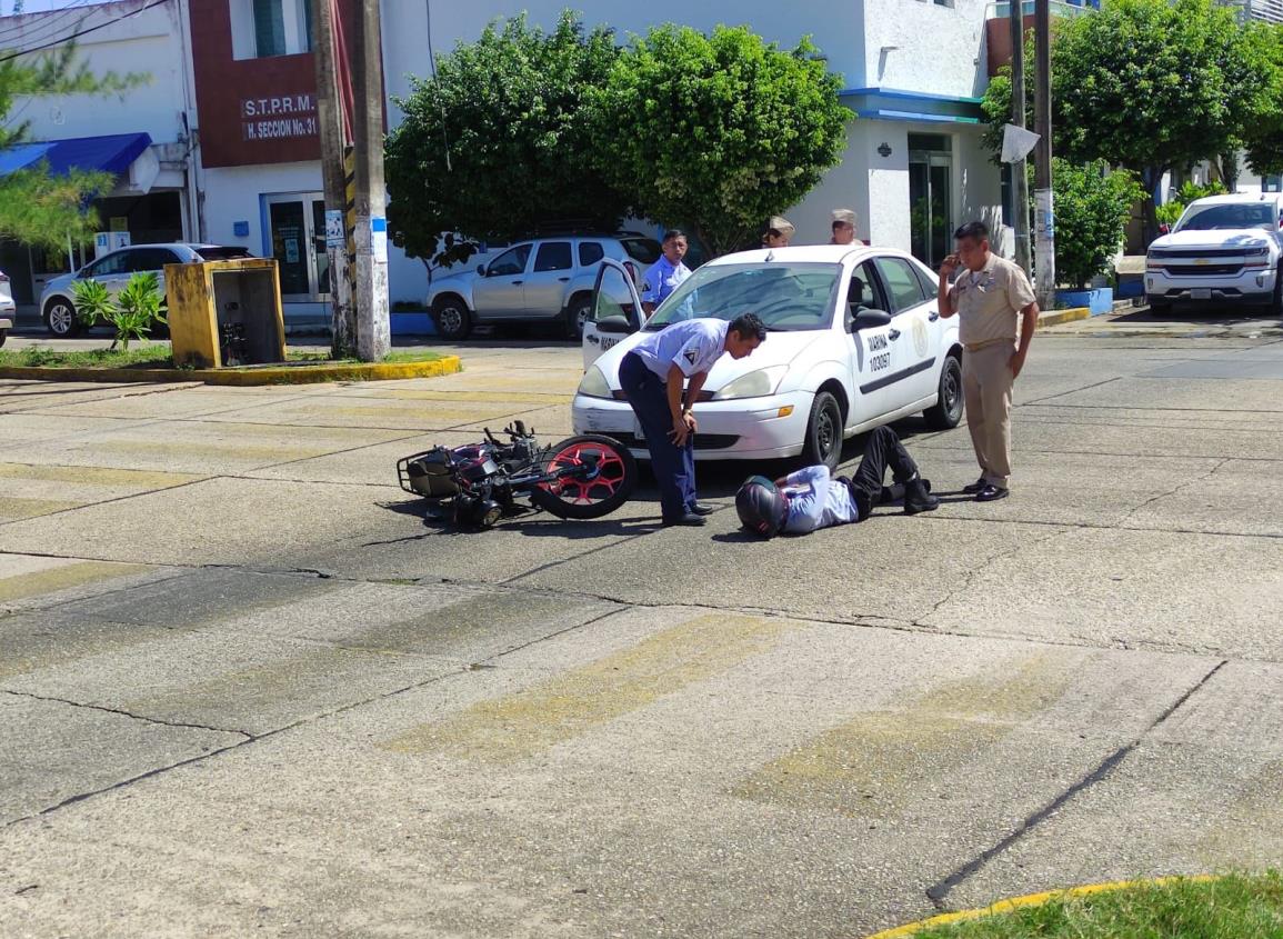 Unidad de la Semar impacta a motociclista en Coatzacoalcos