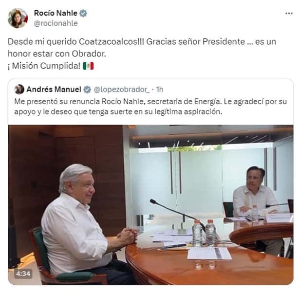 Rocío Nahle formaliza su renuncia a Sener ante AMLO en Coatzacoalcos; ¡misión cumplida! l VIDEO
