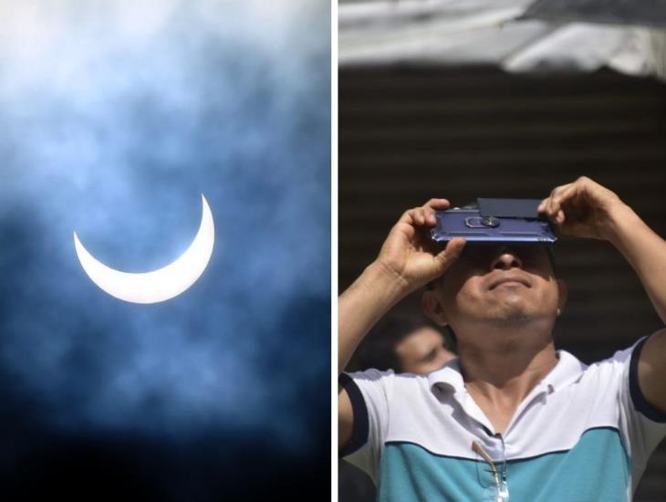 Eclipse solar generó gran expectación en Coatzacoalcos; acaban con laminillas para soldar | FOTOS
