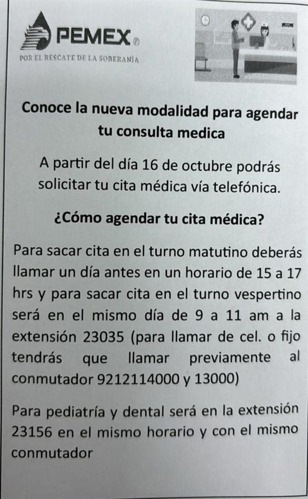 Esta en la nueva forma de agendar consulta en el Hospital Pemex Coatzacoalcos