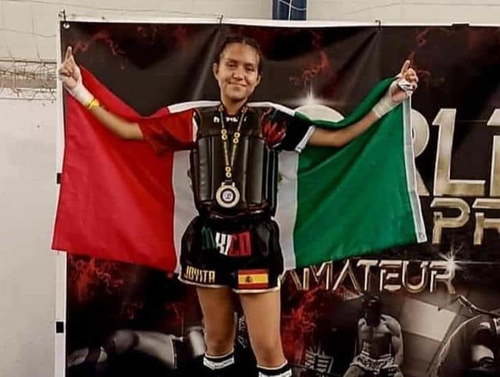 Sthefany La Joyita de Minatitlán, busca segundo campeonato mundial de kick boxing en Roma 2023