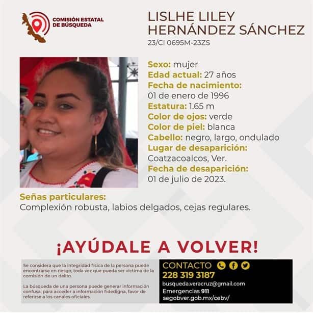 Mujer desapareció desde hace 3 meses en Coatzacoalcos