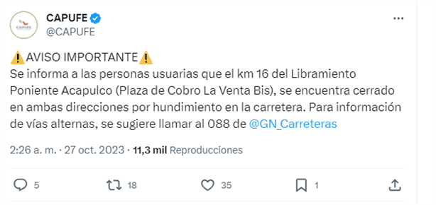 Fue por la emergencia y el caos AMLO sobre saqueos en Acapulco tras paso de huracán Otis