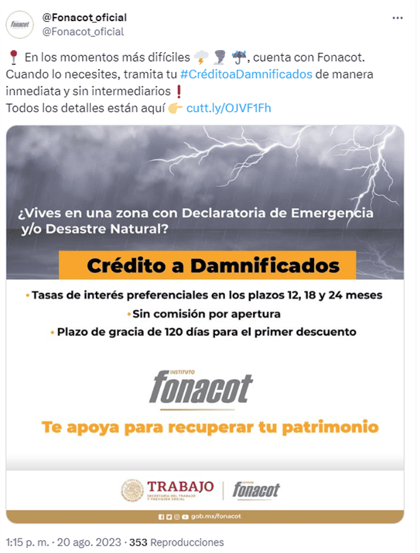 Fonacot: ¿cómo solicitar el crédito para damnificados?