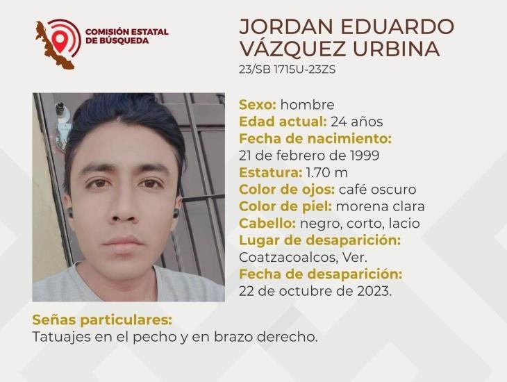 Jordan Eduardo Vázquez, cumplió siete días desaparecido en Coatzacoalcos