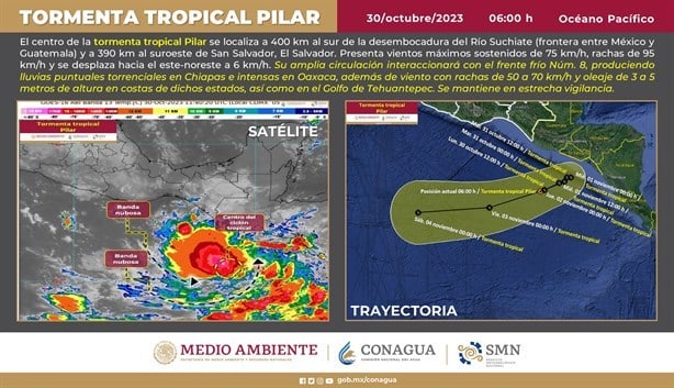 Cuáles estados serán afectados por las lluvias de la tormenta tropical Pilar y el Frente Frío 8