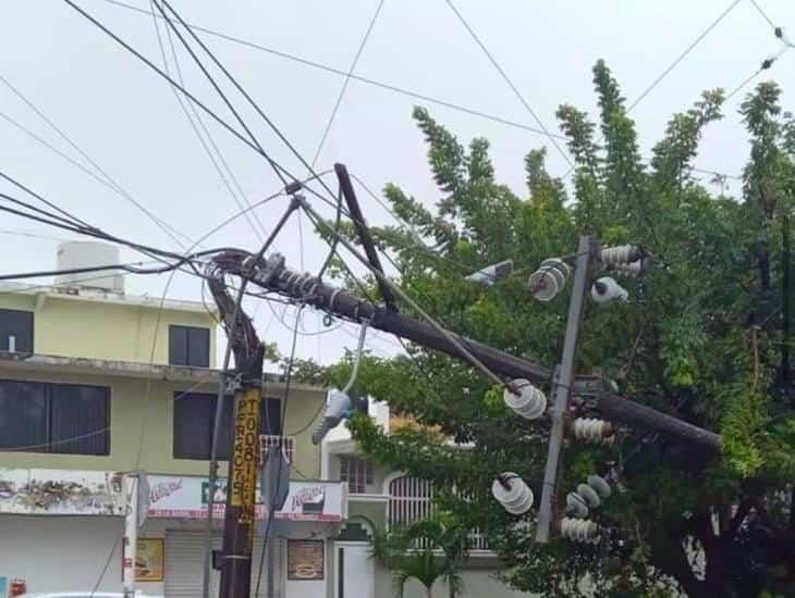 Frente Frío 8 daña red eléctrica de CFE; ¿cuántos municipios del sur de Veracruz sin luz?
