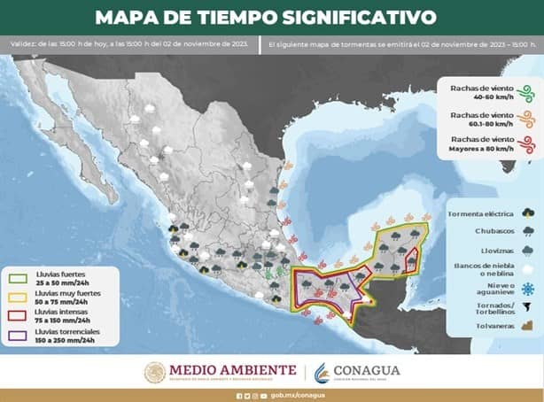 Clima Coatzacoalcos: Se esperan lluvias torrenciales para Veracruz para las próximas 24 horas