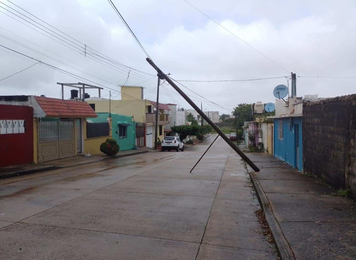 Ingenio porteño sale a relucir para evitar que caiga poste de Telmex en la Ochoa| VIDEO