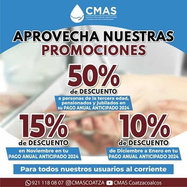 CMAS Coatzacoalcos lanza estas promociones para el pago anual anticipado ¡aprovecha!