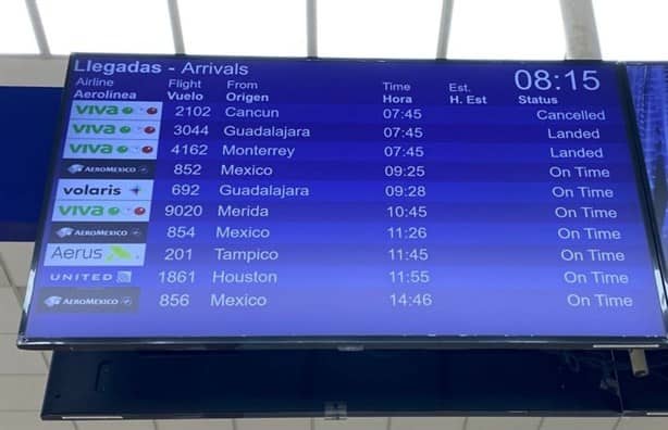Por falla mecánica, cancelan llegada del vuelo de Cancún a Veracruz