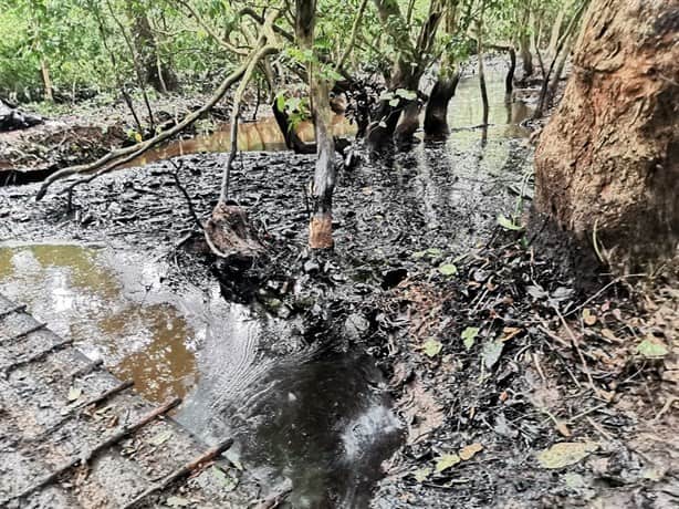 Lluvias complican recuperación del derrame de crudo; temen que afecte al río Coatzacoalcos