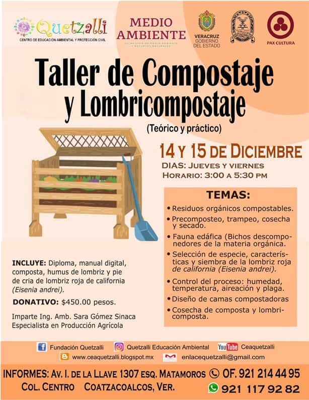 En Quetzalli habrá Taller de compostaje y lombricompostaje; aquí los requisitos para inscribirte