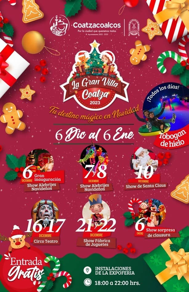 Navidad en Coatzacoalcos: Show de Santa Claus y hasta fábrica de juguetes; esto y más habrá en la Gran Villa